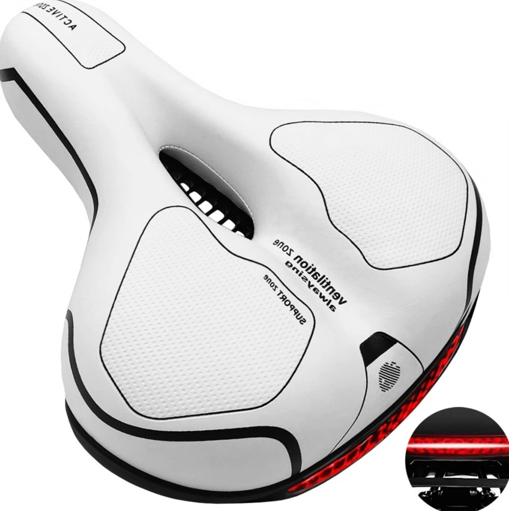 Sa pentru bicicleta, Zola®, din gel extrem de confortabil, 2 tije, 25x20x9 cm, alba Sa pentru bicicleta, Zola®, din gel extrem de confortabil, 2 tije, 25x20x9 cm, alba